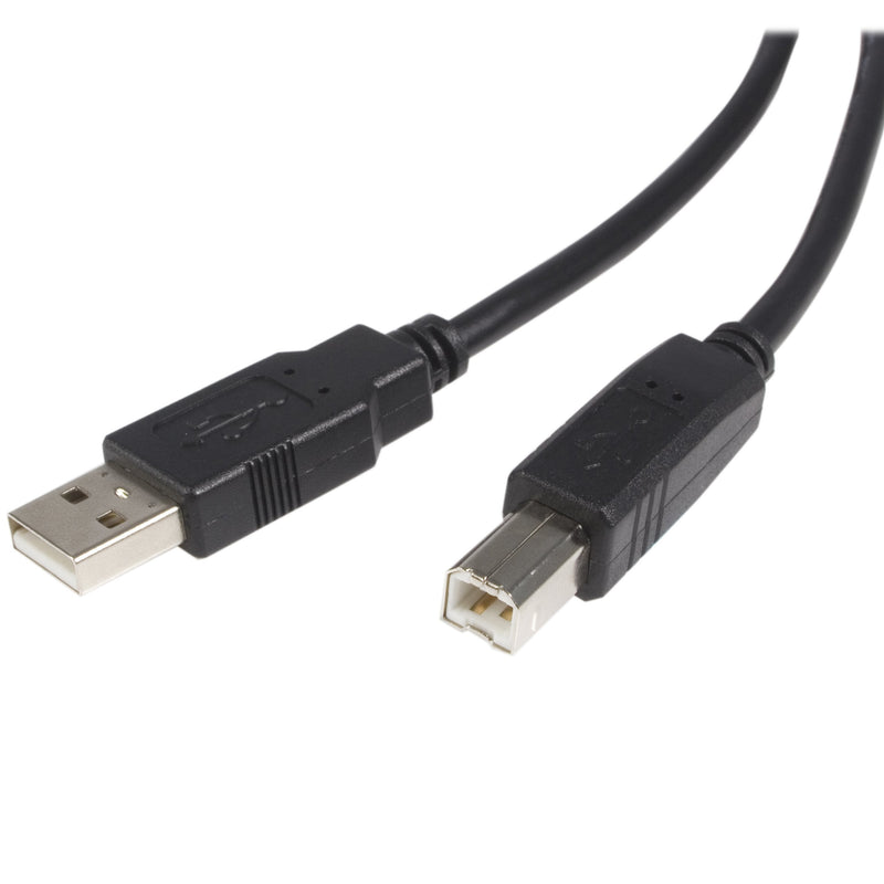 StarTech.com 15 ft USB 2.0 A to B Cable - M/M - USB 2.0 Cable - Black - USB Type A (M) to USB Type B (M) (USB2HAB15) 15 ft / 4.5m