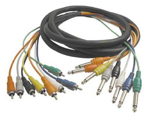 Hosa CPR-802 1/4" TS to RCA Unbalanced Snake, 2 Meters 6.6 Feet