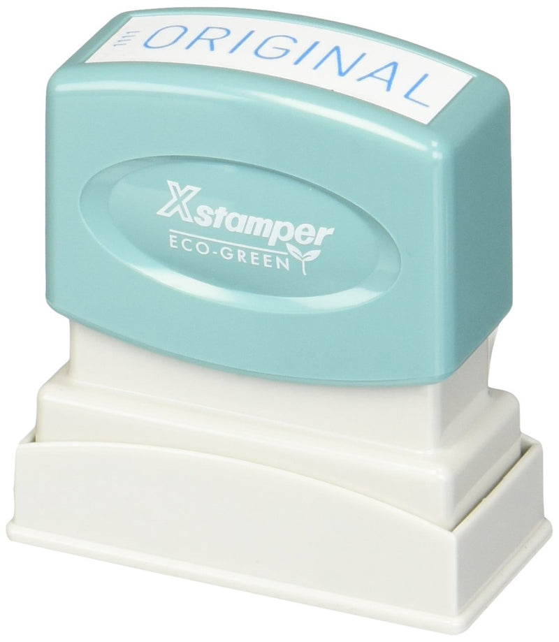 Xstamper(R) One-Color Title Stamp, Pre-Inked, "Original", Blue