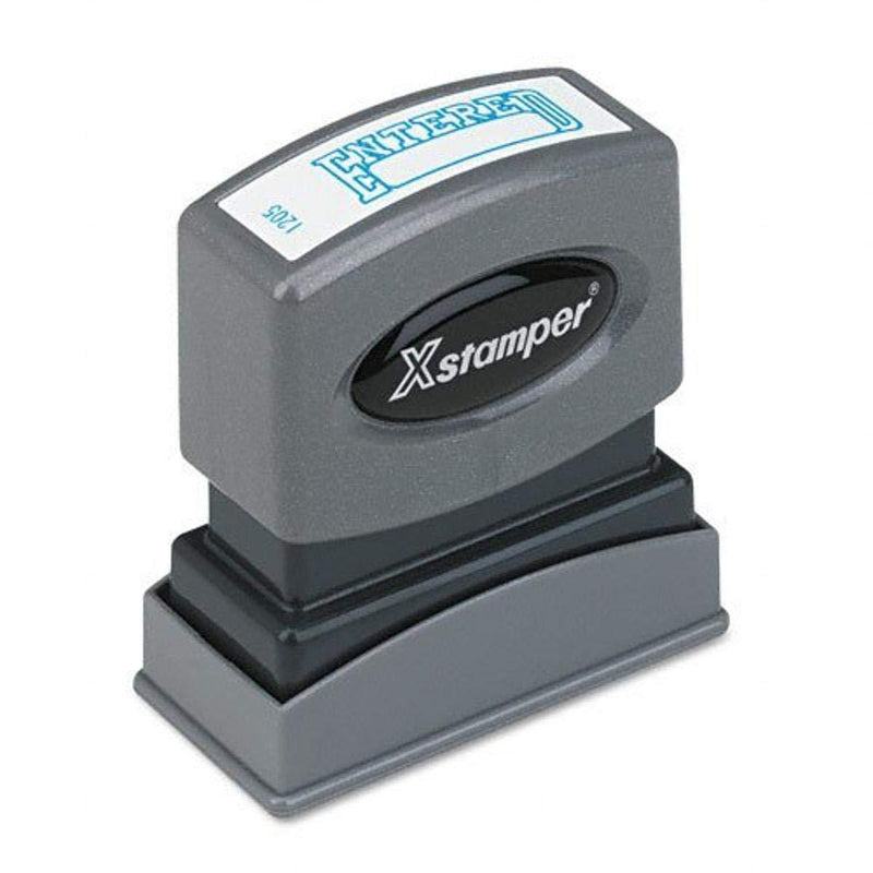 SHACHIHATA INC Entered Ink Stamp, 1/2 x 1-5/8 Inches, Blue Ink (XST1205)