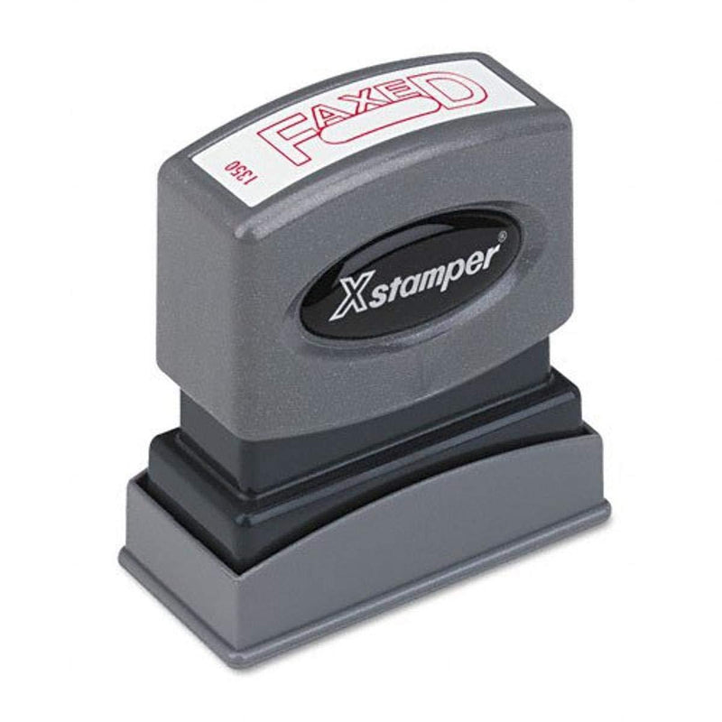 Xstamper One-Color Title Message Stamp,"Faxed," Pre-Inked/Re-Inkable, Red (1350)