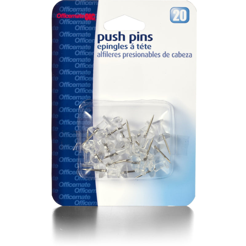 OIC(R) Pushpins, Clear, Pack Of 20