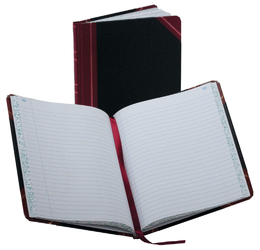 Boorum & Pease 38150R Record/Account Book, Record Rule, Black/Red, 150 Pages, 9 5/8 x 7 5/8