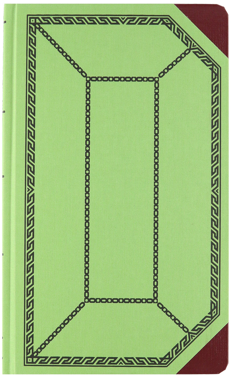 Boorum & Pease 6718300R Record/Account Book, Record Rule, Green/Red, 300 Pages, 12 1/2 x 7 5/8