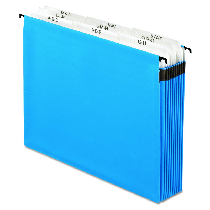 Pendaflex 59225 Nine-Section Hanging Folder, 5 1/4", Tabs and Labels, 1/5 Tab, Letter, Blue