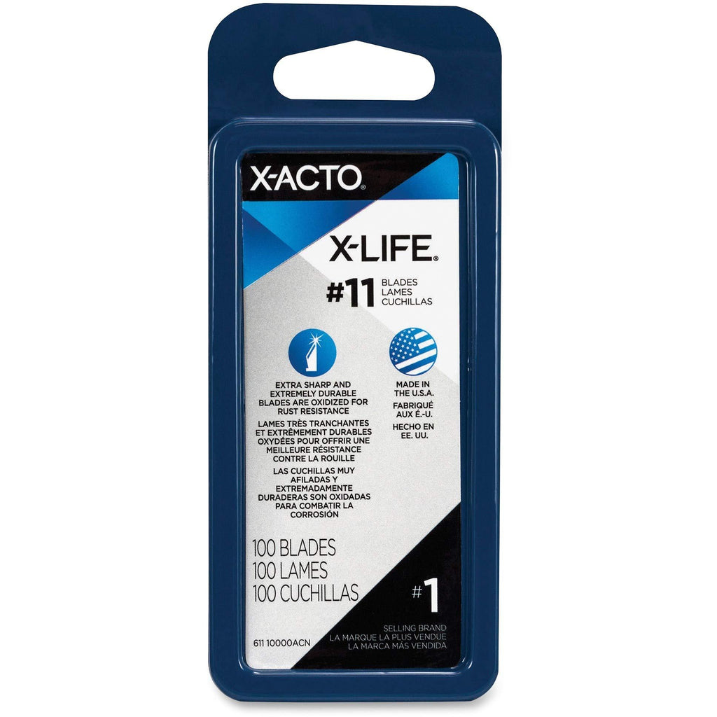 X-ACTO X-Life #11 Classic Fine Point Blades, Bulk Pack, 100 Blades per Box (X611),Silver