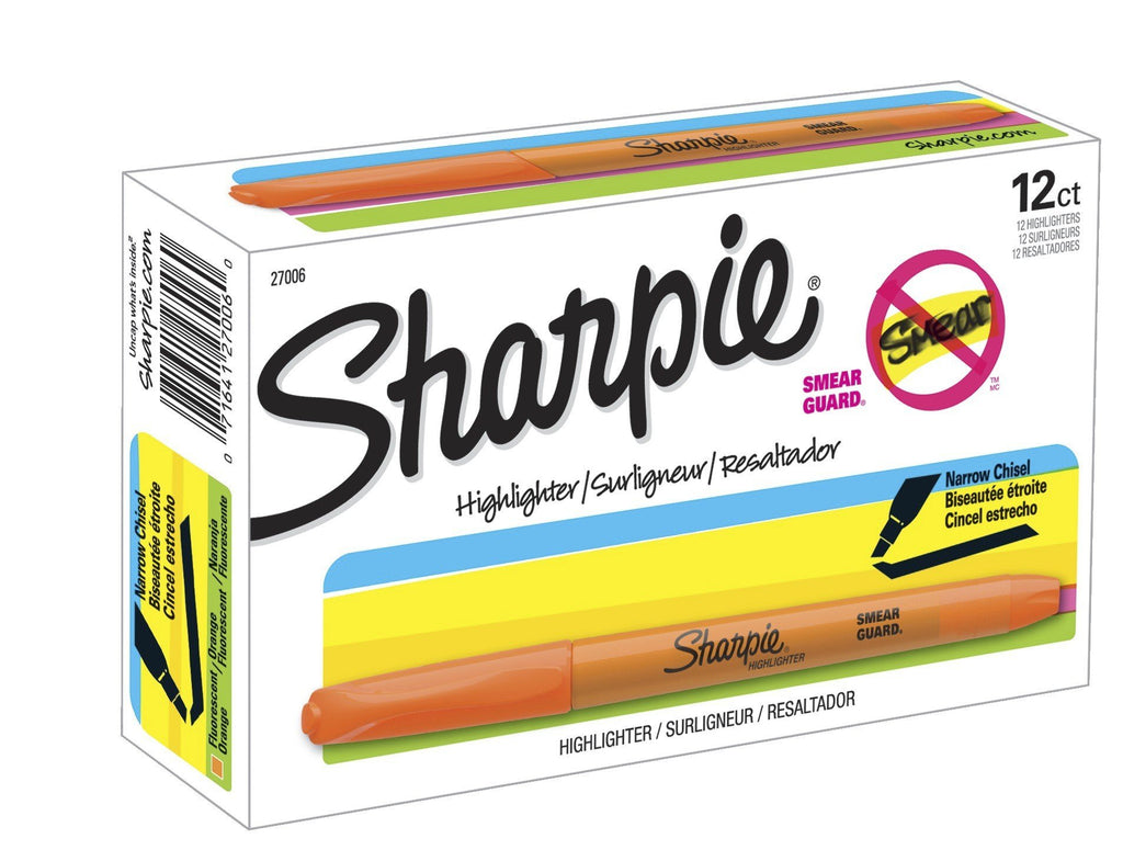 Sharpie 27006 Accent Pocket Style Highlighter, Fluorescent Orange, 12-Pack 12-Count