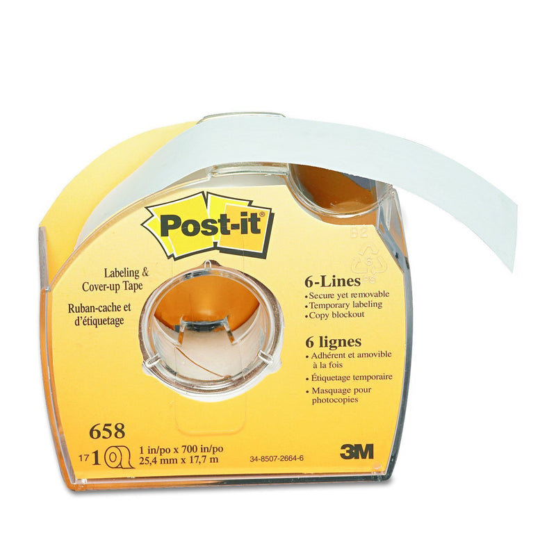 Post-it Labeling & Cover-Up Tape, 1 Roll, 1 in x 700 in (658) 1 x 700 Inches