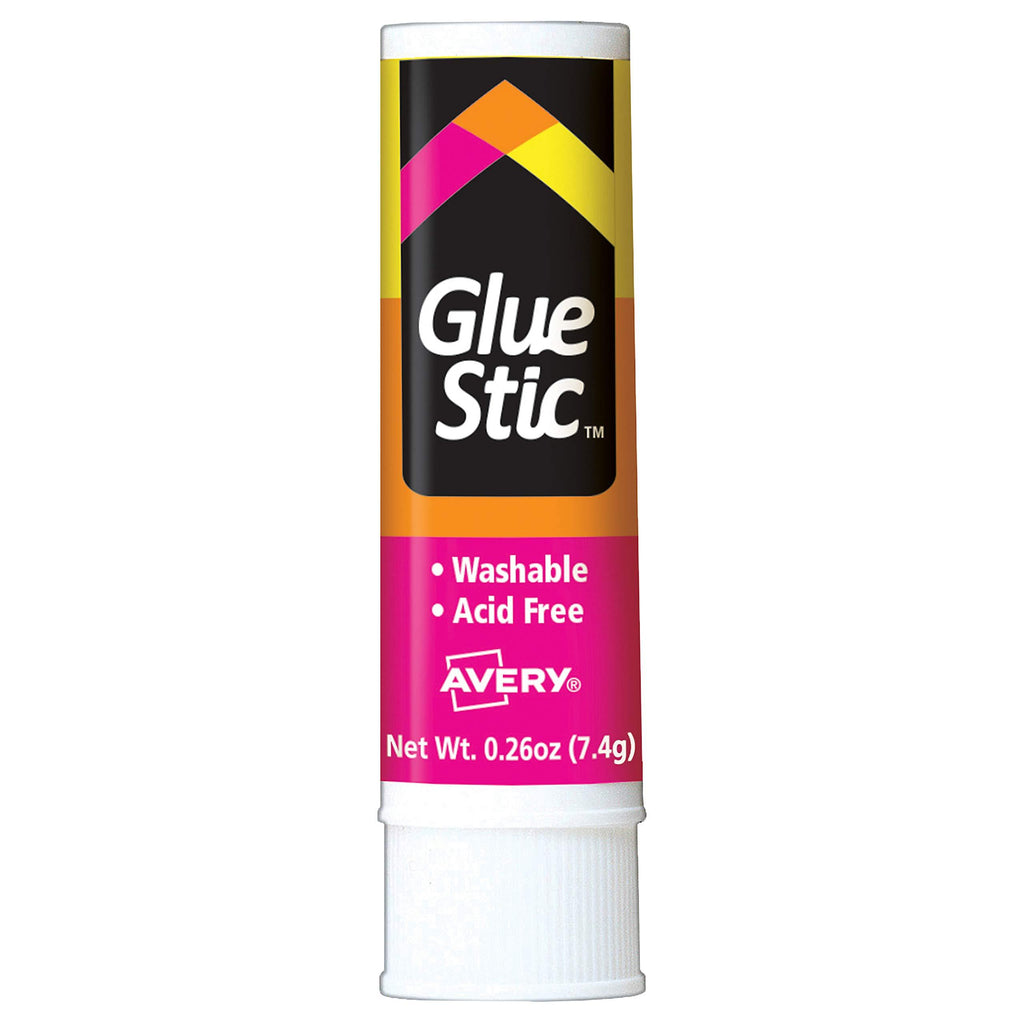 Avery Glue Stic White, 0.26 oz., Washable, Nontoxic, Permanent Adhesive, 1 Glue Stick (00166)