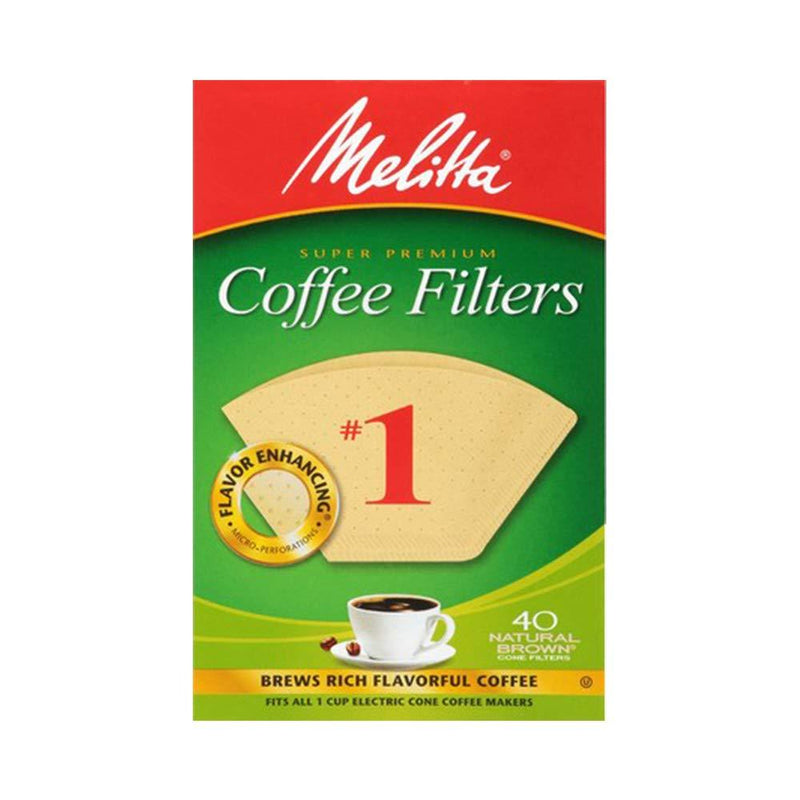 Melitta #1 Cone Coffee Filters, Natural Brown, 40 Count (Pack of 12) 40 Count (Pack of 12)