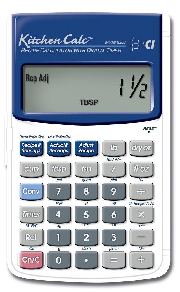 Calculated Industries 8300 KitchenCalc Recipe Conversion and Culinary Math Calculator with Digital Timer for Chefs, Culinary Students, Home Cooks and Bakers | Scale Recipes, Menu Plans, Portion Sizes Handheld