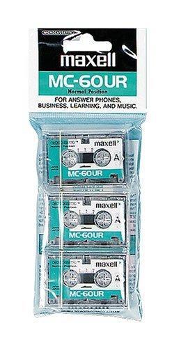 Maxell(R) Microcassette Tape, 60-Minute, Pack of 3