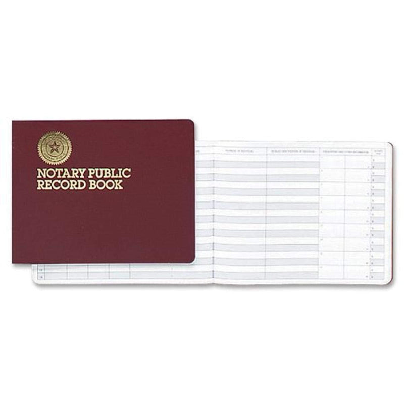 Dome Notary Public 8 1/2 x 10 1/2 Inch 60-Page Record Book (880) Maroon Burgundy