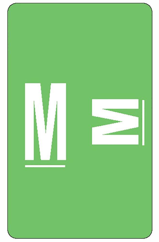 Smead AlphaZ ACCS Color-Coded Alphabetic Labels, Letter M, Light Green, 100 Labels per Pack (67183)