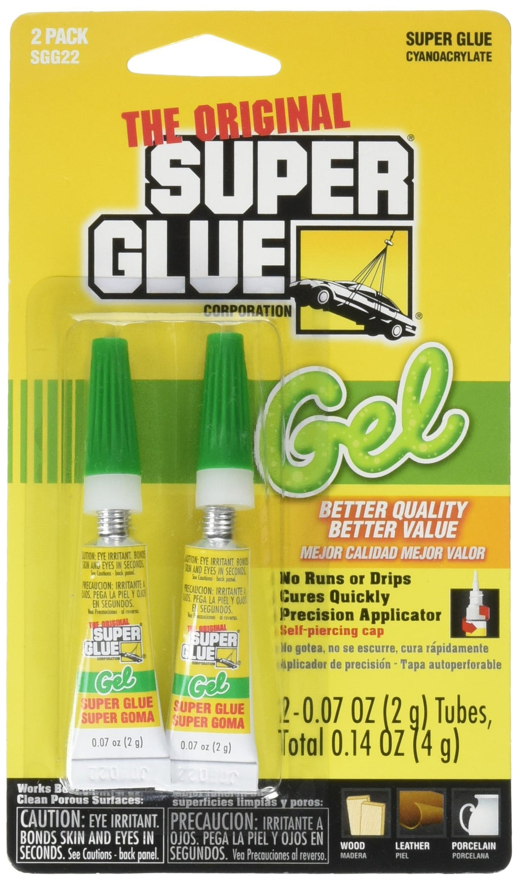 The Original SuperGlue SGG22-12 Thick-Gel Super Glue Tube (Double Pack)