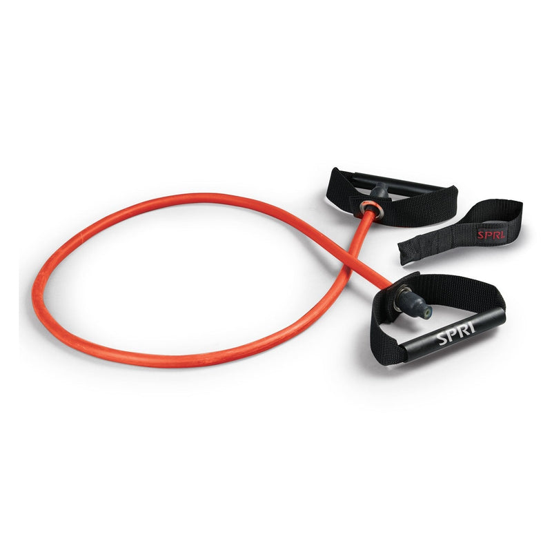SPRI Xertube Resistance Bands with Handles – All Exercise Cords Sold Separately with Home Gym Fitness Door Anchor Attachment Option c) Medium (Red) With Door Attachment