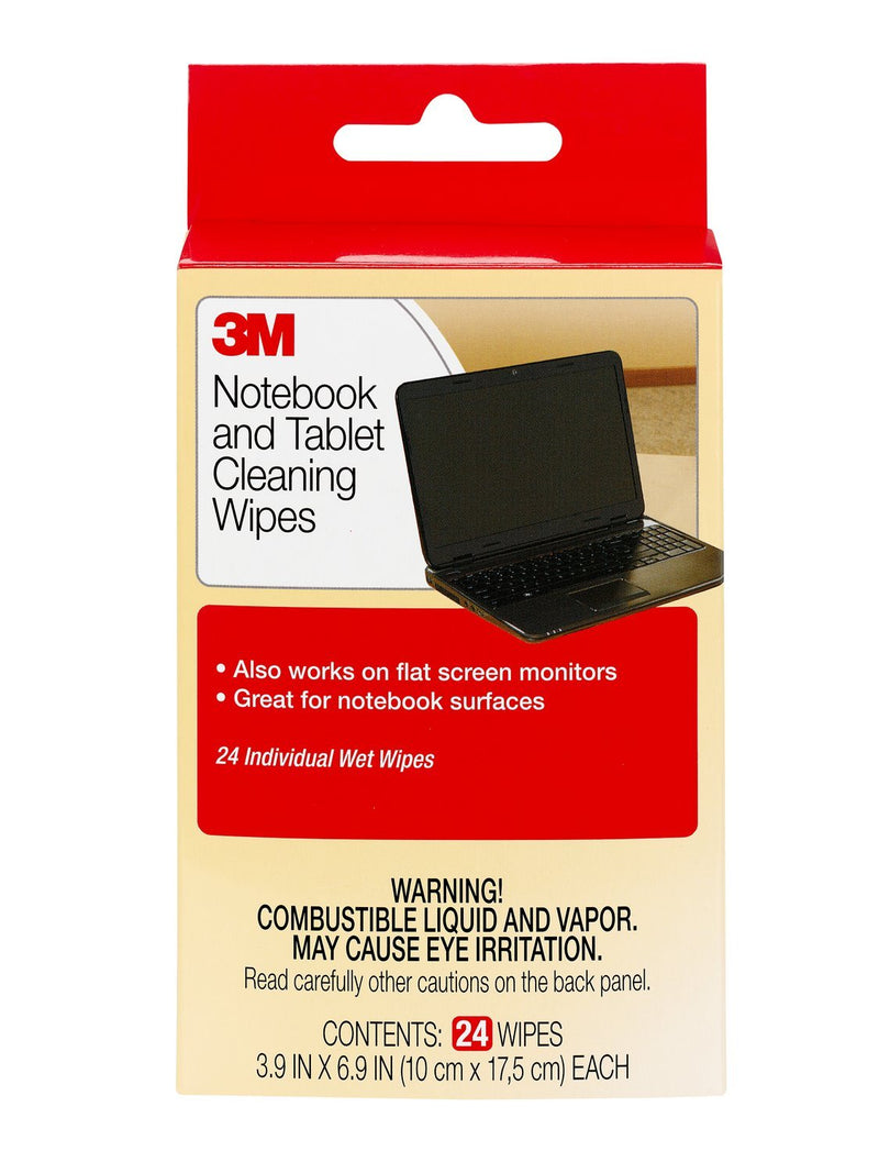 3M Notebook Screen Cleaning Wipes, 3.9 x 6.9 Inches (CL630), White