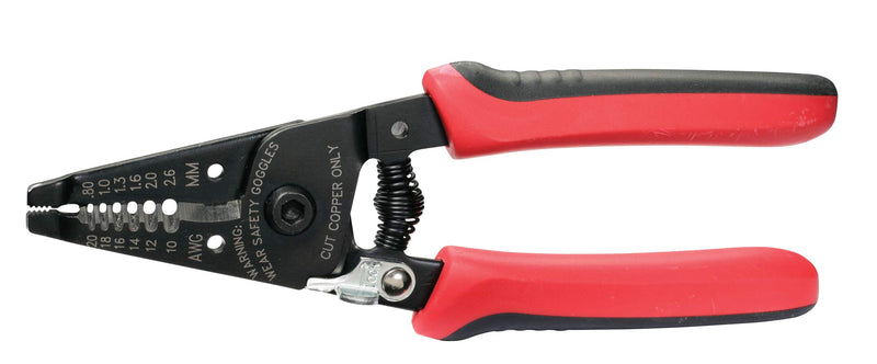 Gardner Bender GS-360 Electrical Wire Stripper & Lock Tool, Comfort Grip, Solid & Stranded Wire, 10-20 AWG,Red Stripper w/ Lock