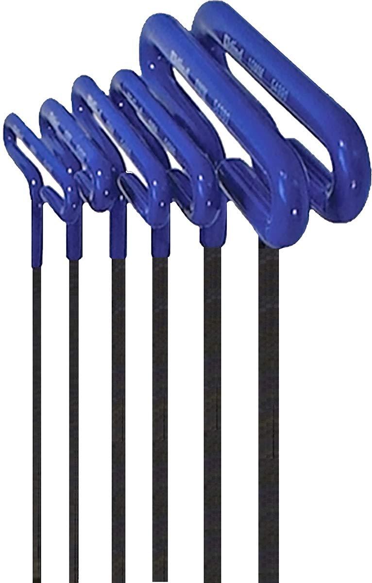 EKLIND 55166 Cushion Grip Hex T-Key allen wrench - 6pc set Metric MM sizes 2-6 (6In shaft) 6 Piece Set (2mm to 6mm)