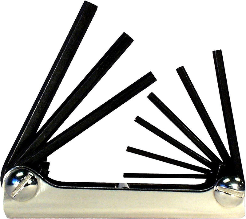 EKLIND 20912 Steel Handle Fold-up Hex Key allen wrench - 9pc set SAE Inch Sizes .050-3/16 Black Oxide