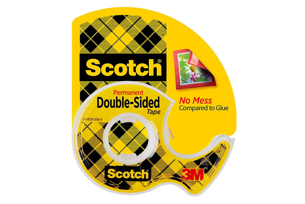 Scotch Double Sided Tape, Permanent, 3/4 in x 300 in, 1 Dispenser/Pack (237)