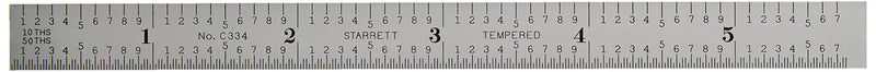 Starrett C334-150 2-Sided 6" Steel Ruler