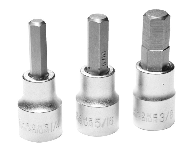 Performance Tool W1336 Brake Caliper Hex Bit Set (3 Pc) Brake Caliper Hex Bit Set (1/4, 5/16, 3/8)