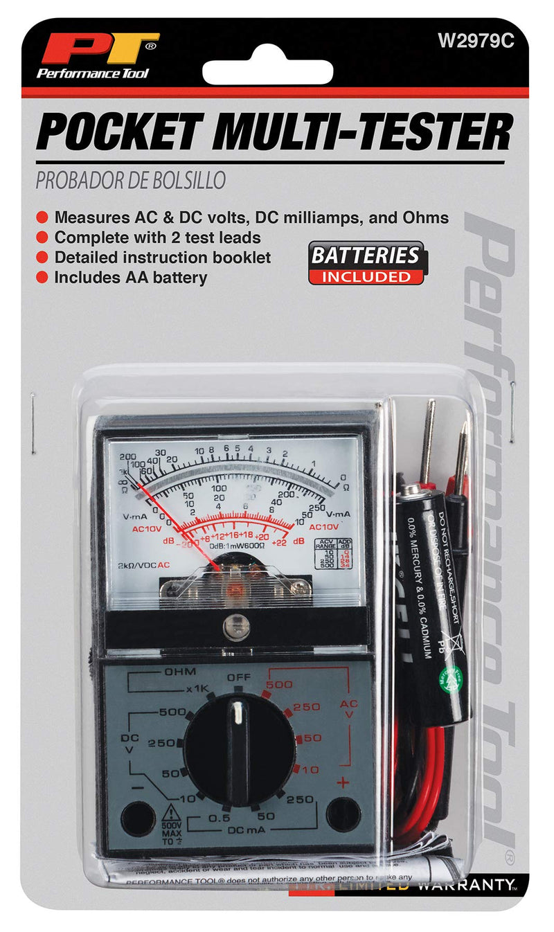 Performance Tool W2979C Pocket Multi-Tester