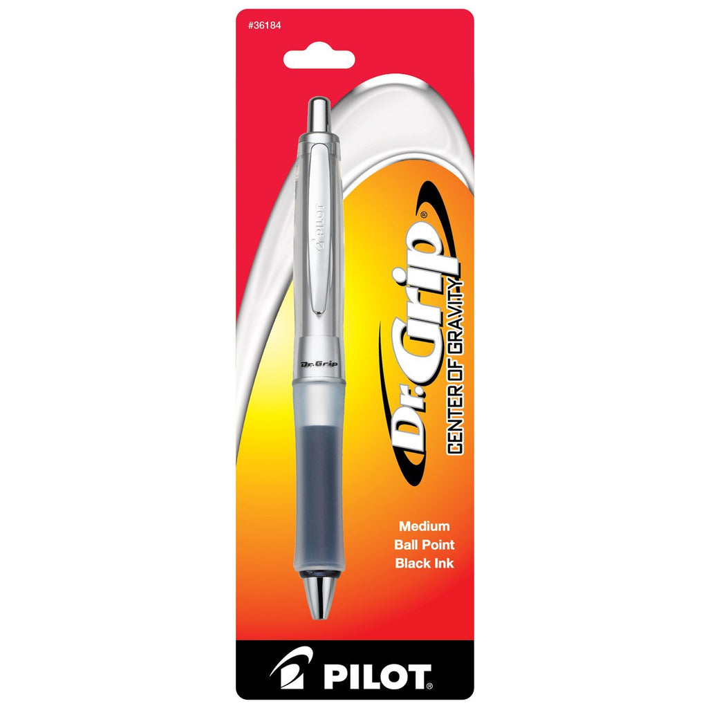 PILOT Dr. Grip Center of Gravity Refillable & Retractable Ballpoint Pen, Medium Point, Grip Color May Vary, Black Ink, Single Pen (36184) 1 EA