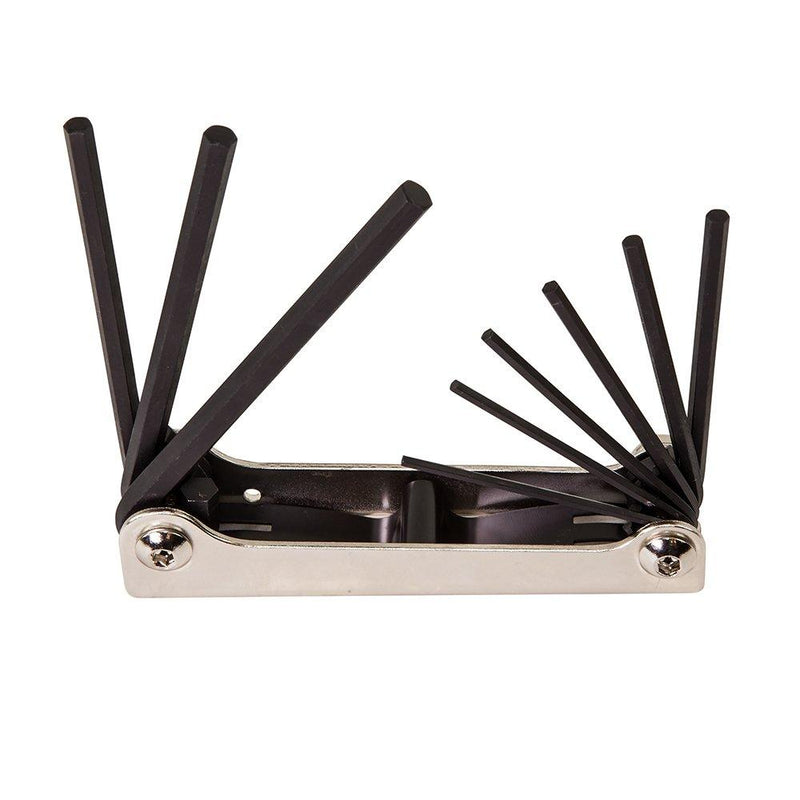 Klein Tools 70591 Nine-Key Folding Hex Key Set, Inch Sizes 9-Key SAE