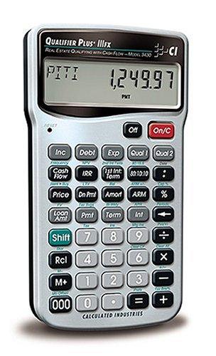 Calculated Industries 3430 Qualifier Plus IIIfx Advanced Real Estate Mortgage Finance Calculator | Clearly-Labeled Keys | Buyer Pre-Qualifying | Payments, Amortizations, ARMs, Combos, FHA/VA, More