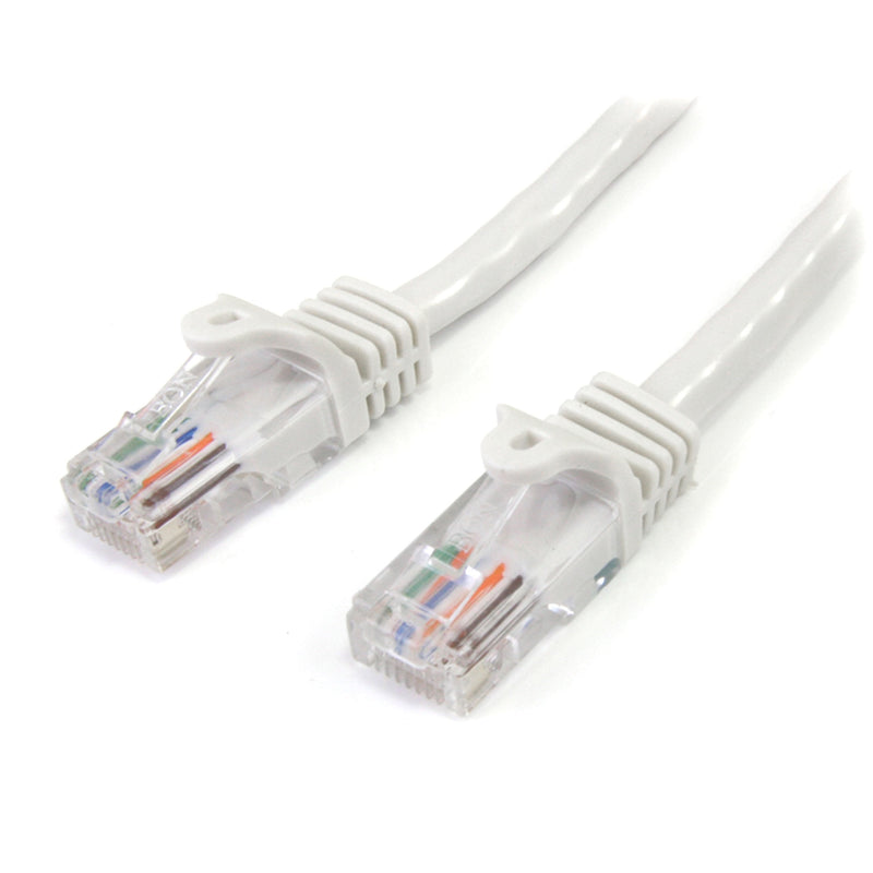 StarTech.com Cat5e Ethernet Cable - 25 ft - White- Patch Cable - Snagless Cat5e Cable - Long Network Cable - Ethernet Cord - Cat 5e Cable - 25ft (45PATCH25WH)