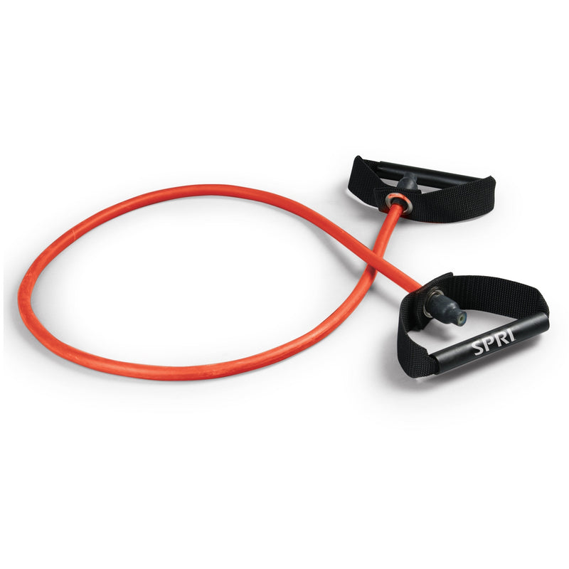 SPRI Xertube Resistance Bands with Handles – All Exercise Cords Sold Separately with Home Gym Fitness Door Anchor Attachment Option c) Medium (Red) Without Door Attachment