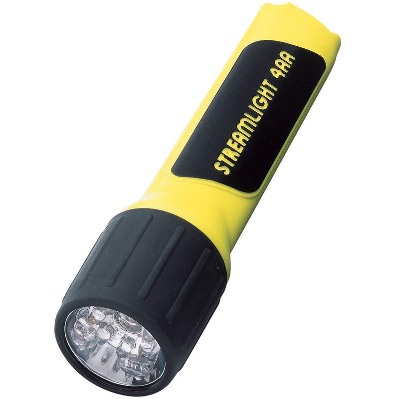 Streamlight 68201 4AA ProPolymer LED Flashlight with White LEDs, Yellow - 67 Lumens Box Packaging 4xAA Battery