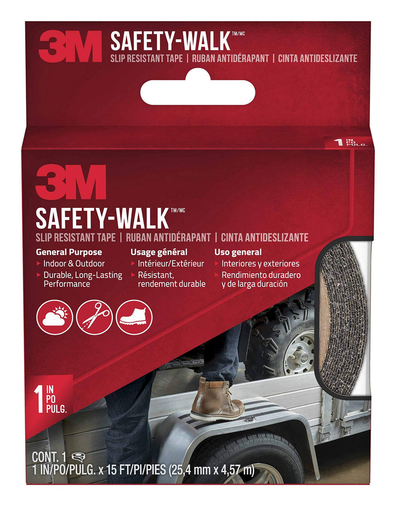 3M Safety-Walk Indoor/Outdoor Tread, Black, 1-in by 180-in Roll, 7634NA 1-Inch x 180-Inch
