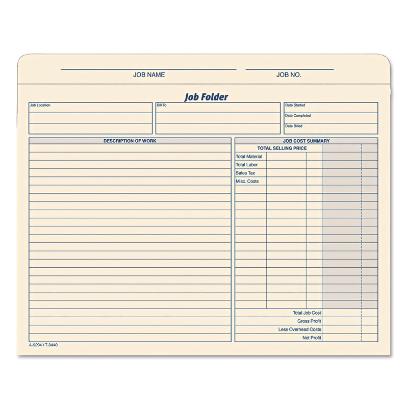 TOPS Job Folder File Jackets, 11.75 x 9.5 Inches, Manila, 20-Pack (3440) 1 -