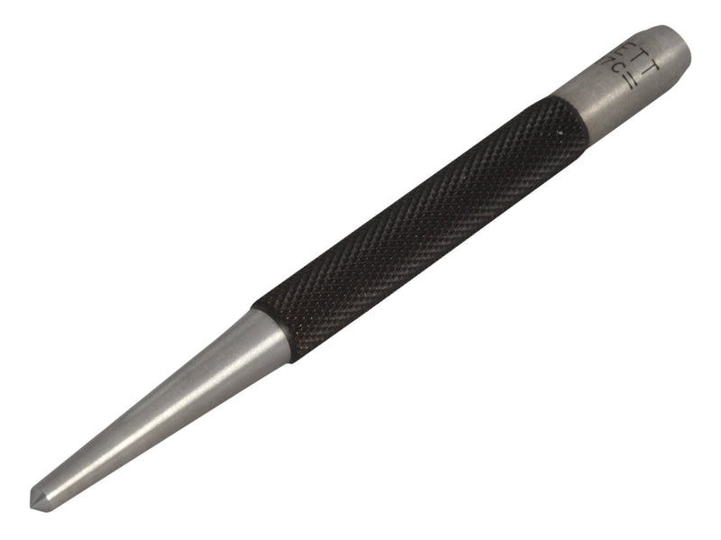 Starrett 117C Center Punch With Round Shank, 4" Length, 1/8" Tapered Point Diameter Black