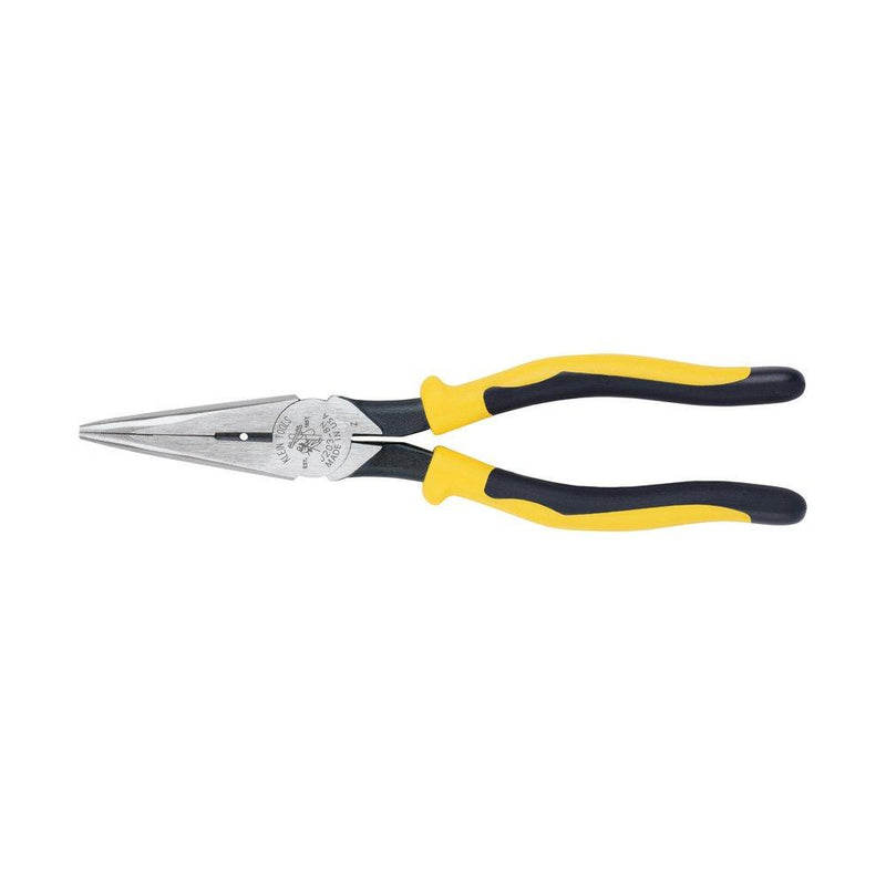 Klein Tools J203-8N Long Nose Side-Cutter Stripping Pliers, Induction Hardened and Heavier For Increased Cutting Power, 8-Inch Side Cutters w/Stripping