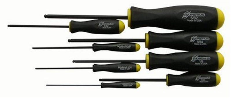 Bondhus 10632 Set of 8 Balldriver Screwdrivers, ProGuard Finish, sizes .050-5/32-Inch One Size