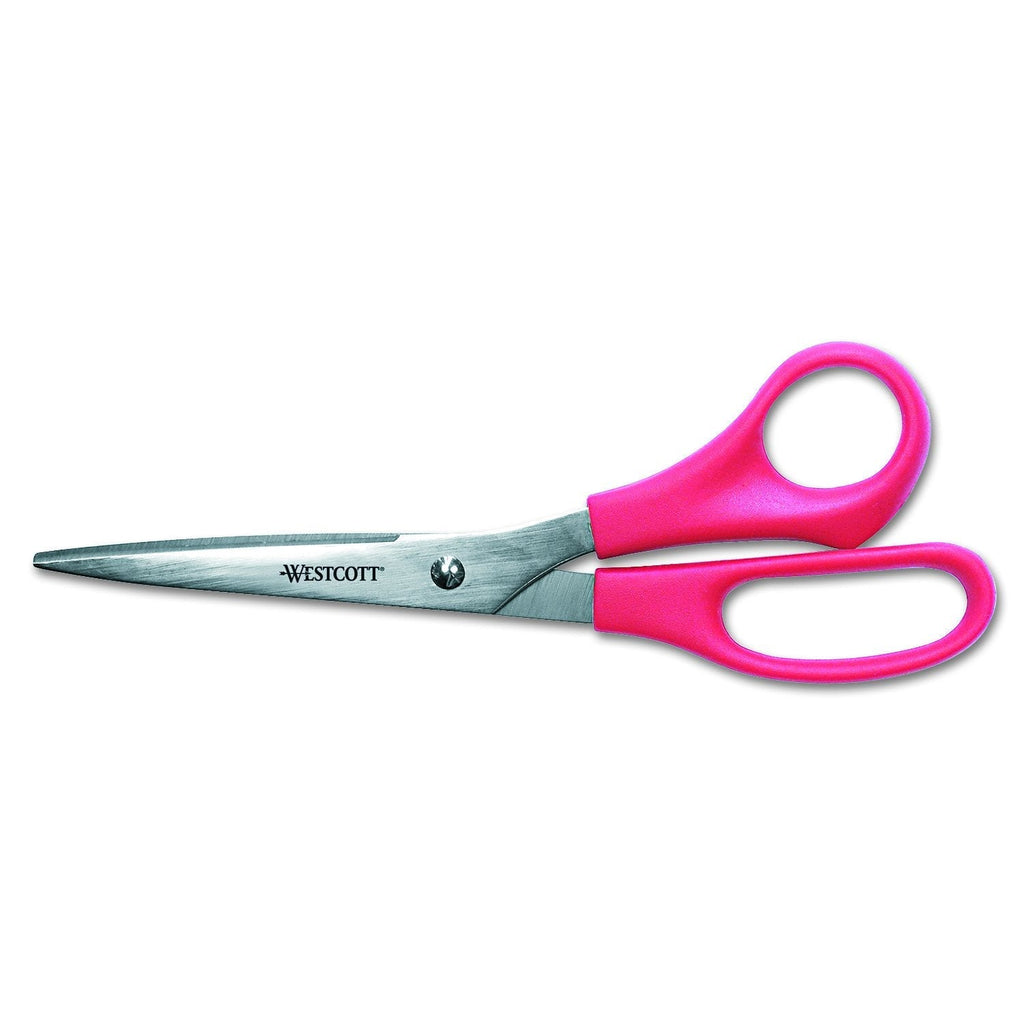 Westcott 8" All Purpose Value Stainless Steel Straight Scissors, Red Single