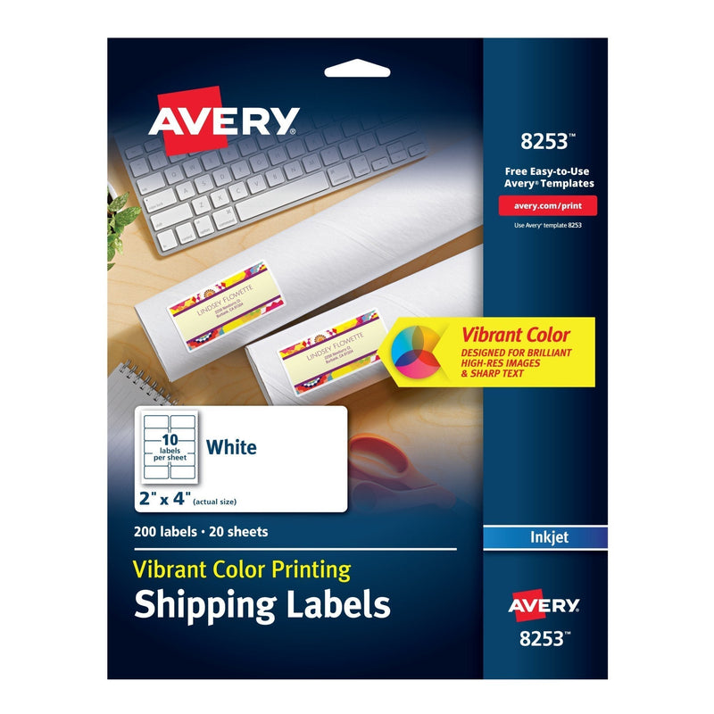 Avery Matte White Color Inkjet Printing Labels (8253)