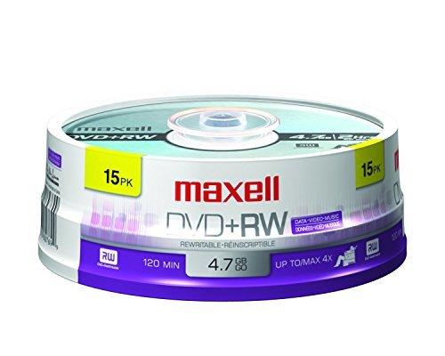 Maxell 634046 Rewritable Recording Format Superior Archival Life 4.7Gb DVD+RW Disc Archive and Capture High Capacity Files