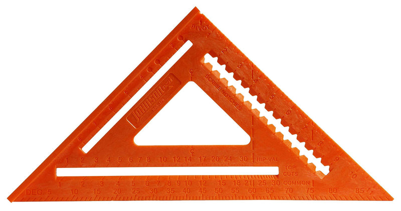 Johnson Level & Tool RAS-170B-ORA 12-Inch GloOrange Structo Cast Rafter Angle Square with out Manual 12 inch