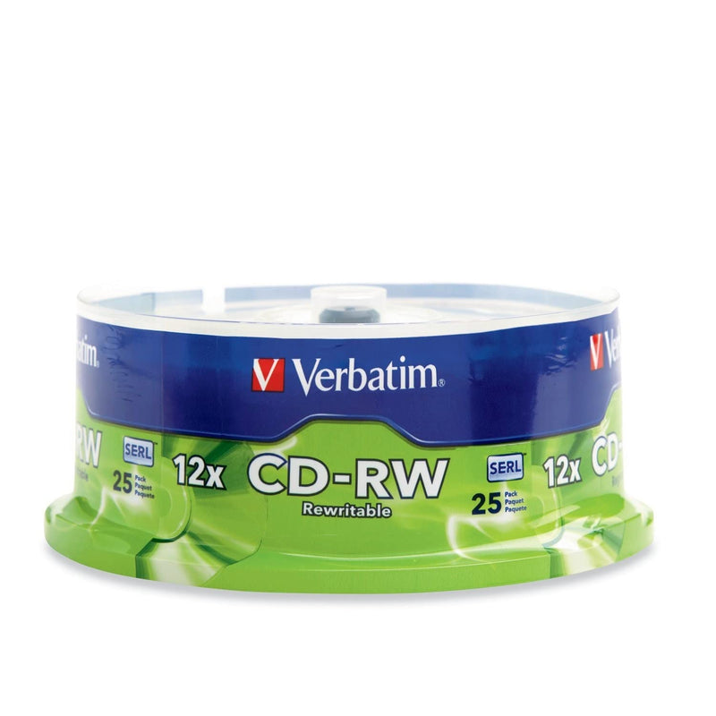 Verbatim CD-RW 700MB 2X-12X Rewritable Media Disc - 25 Pack Spindle 4X-12X High Speed 25pk Spindle