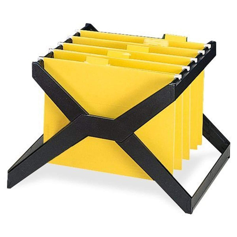 Deflecto XR206 X-rack file for 25 letter/legal hanging folders, plastic, 16wx12dx11h, black