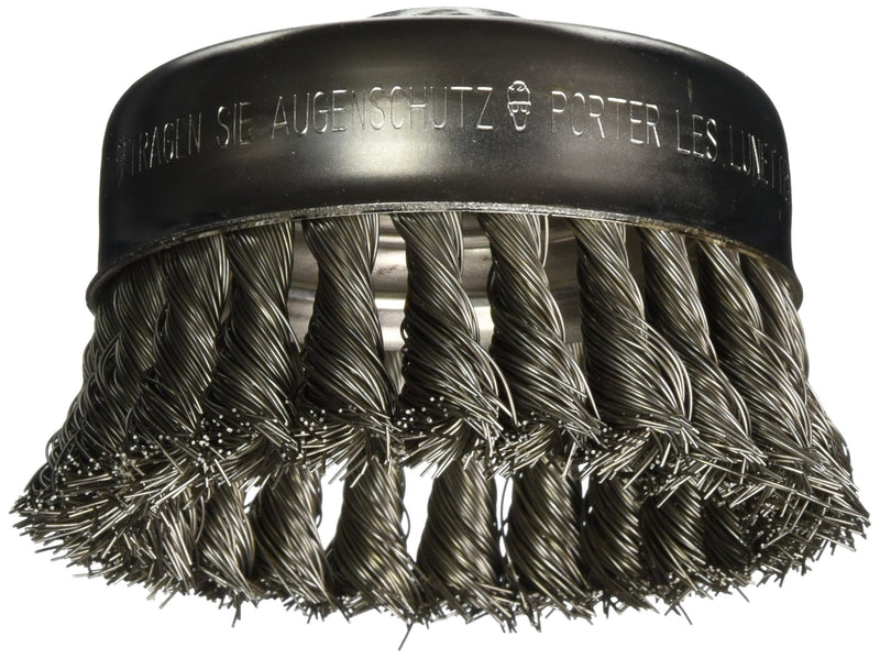 BOSCH WB510 4-Inch Knotted Carbon Steel Cup Brush, 5/8-Inch x 11 Thread Arbor