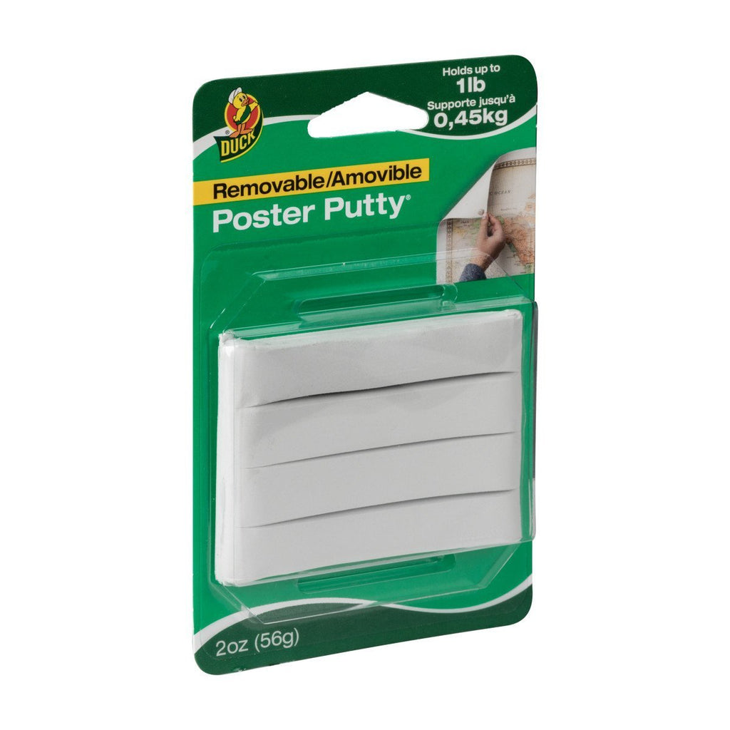 Duck Brand Reusable and Removable Poster Putty for Mounting, 2 oz, White (1436912) 2 oz.