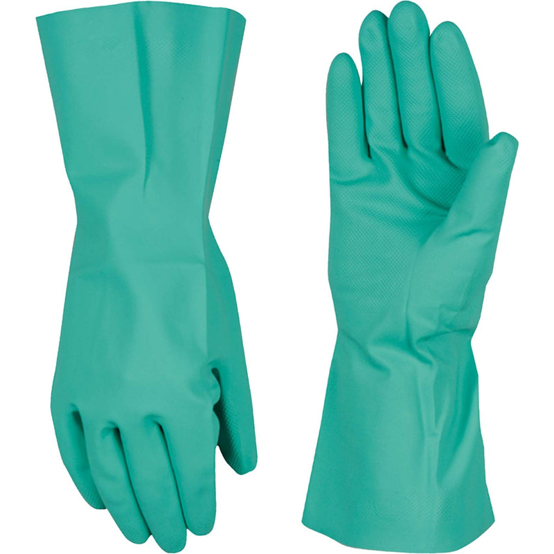 Chemical Resistant Nitrile Gloves,  Solvent and Pesticide Resistant, Reusable, Large (Wells Lamont 178L) , Green Large (Pack of 1)