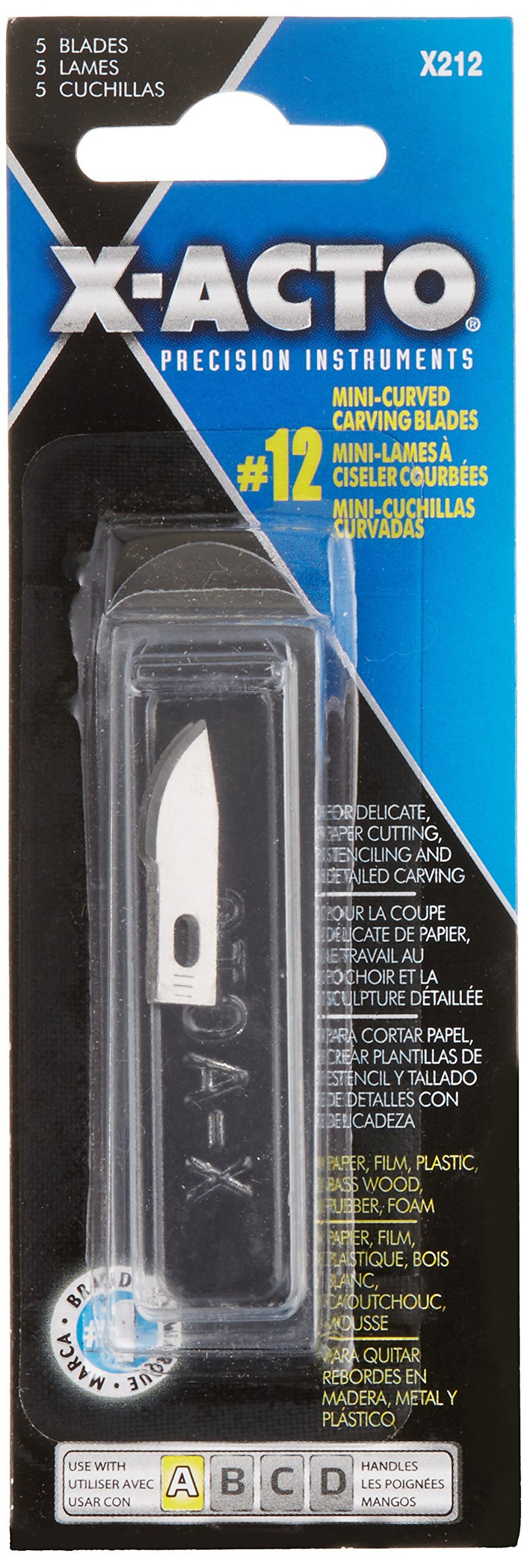 ELMERS X-Acto No. 12 Mini Curved Carving Blade Pack of 5 (X212)