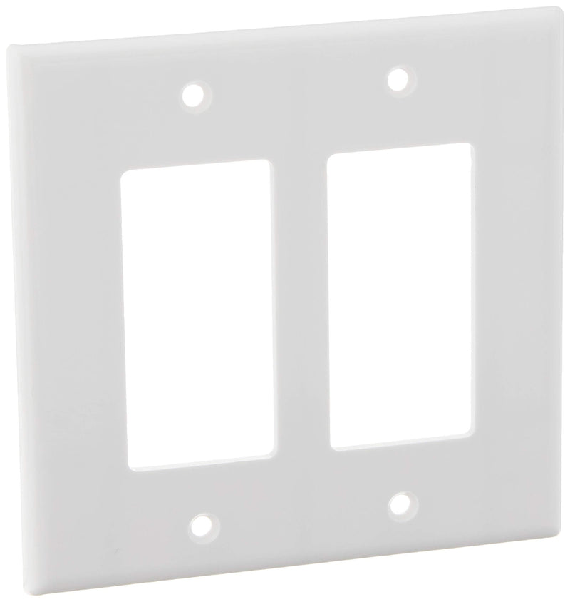 Leviton 80609-W 2-Gang Decora/GFCI Device Decora Wallplate, White